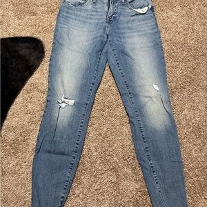 Lucky Brand Medium Blue Distressed Skinny Jeans